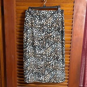 Kasper Black and Cream Polka Dot Pencil Skirt